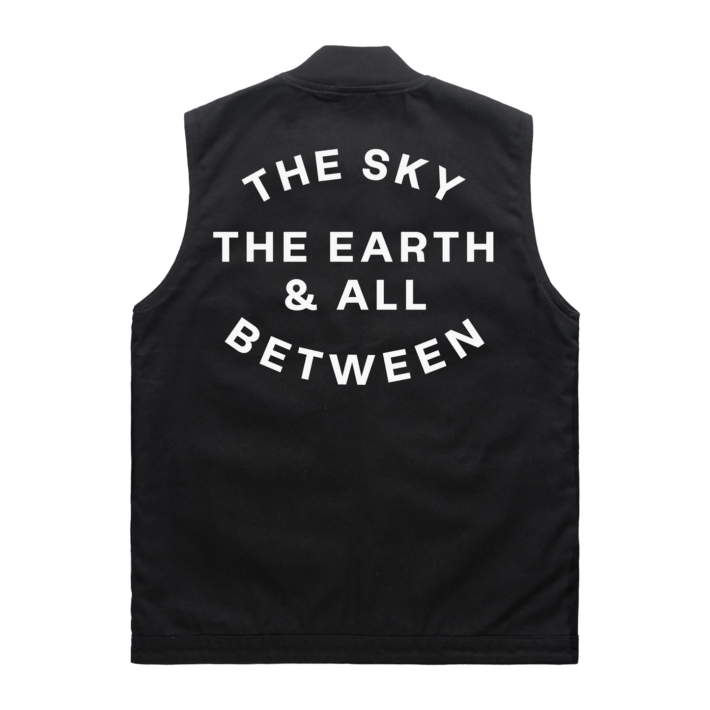 The Sky The Earth Text Black Vest